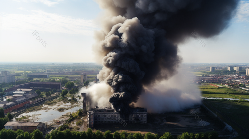 火灾现场滚滚浓烟城市景观实拍摄影图,高清,摄影图,摄影图片,图片大全,摄影图免费下载